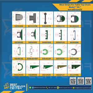 พลาสติกรองโซ่ Wear Strips W16xH18 White : SG1618W