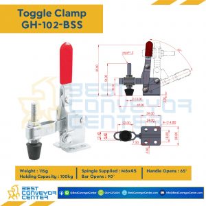Toggle Clamp แบบกดแนวตั้ง GH-102-BSS