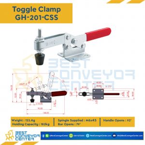 Toggle Clamp แบบกดแนวนอน GH-201-CSS