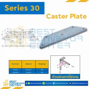 CASTER PLATE S : Series 30 Steel Zinc : S30CPS