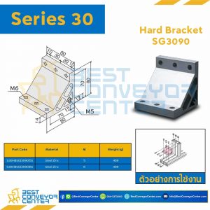 HARD BRACKET SG3090 : Series 30 Steel Zinc M5 : S30HB-SG3090-5S