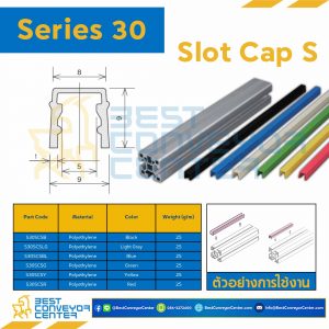 SLOT CAP S : Series 30 Polyethylene Light Gray : S30SCSLG