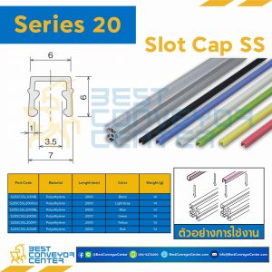 SLOT CAP SS : Series 20 Polyethylene Black L2000 : S20SCSSL2000B