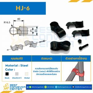 Metal Joint Bolt and nut : 1 set For OD28 , Black : HJ-6B