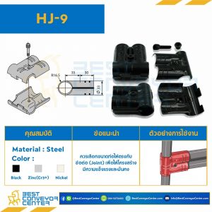 Metal Joint Bolt and nut : 1 set For OD28 , Black : HJ-9B