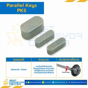 Parallel Key แบบกลม ที่ปลายทั้งสองด้าน ขนาด 4x20 mm. เหล็ก : Parallel Key PKS 4x20-S
