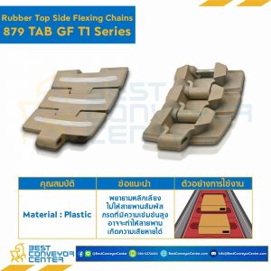 โซ่พลาสติกทางโค้ง Table Top Chain (Rubber Top) LF879GF TAB T1 ; 3.25 นิ้ว : LF879GF 325TABT1