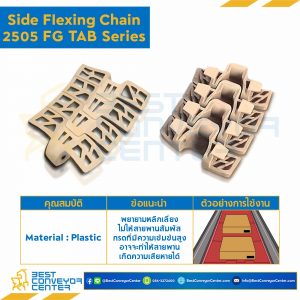 โซ่พลาสติกทางโค้ง Table Top Chain LF2505FGTAB ; 3.3 นิ้ว. : LF2505FG 330TAB