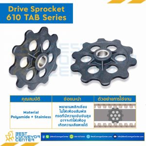 SPROCKET 10Z, BORE 25 MM., DIA 205.45 MM. FOR CHAIN 610 TAB : 6310609-610 TAB