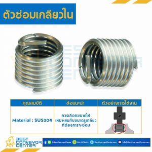 ตัวซ่อมเกลียวใน M10*1.00 mm. เส้นผ่านศูนย์กลางยาว 1.5D : M10-1.00-1.5D