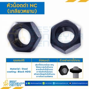 หัวน็อตดำ NC (เกลียวหยาบ) ขนาด 1-1/2" : NC-1-1/2