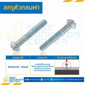 สกรูหัวกลมผ่า ขนาด 1/4x1-1/2 mm. : HSRC-M1/4L1-1/2