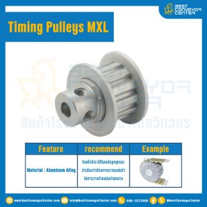 มู่เล่ย์ไทม์มิ่ง Pulley Timing MXL (มีดุม) หน้ากว้าง 4.8 mm. 20 ฟัน : Pulley Timing MXL-4.8-20TB
