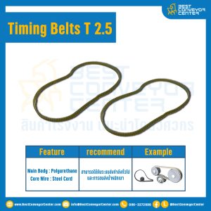 ไทม์มิ่ง เบลล์ Timing Belt T 2.5 หน้ากว้าง 0.6 mm. 106 ฟัน ยาว 265 mm. : Timing Belt T 2.5-0.6-106T-265