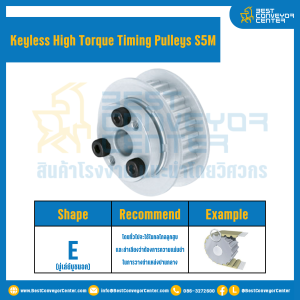 มู่เล่ย์ไทม์มิ่งแรงบิดสูงแบบไม่มีลิ่ม Pulleys Timing Keyless High Torque S5M หน้ากว้าง 10 mm. 22 ฟัน : KHT-S5M-10-22TEAL
