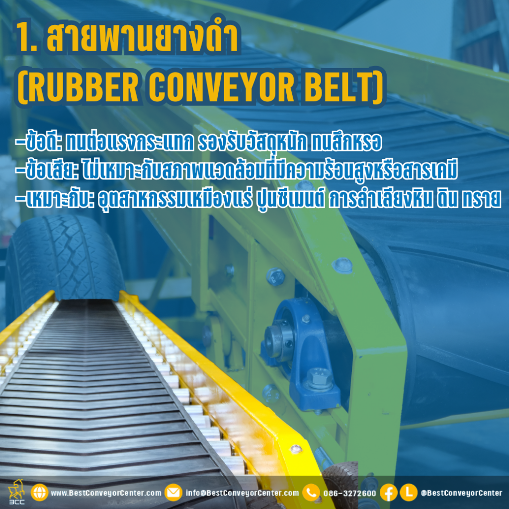 สายพานยางดำ (Rubber Conveyor Belt)