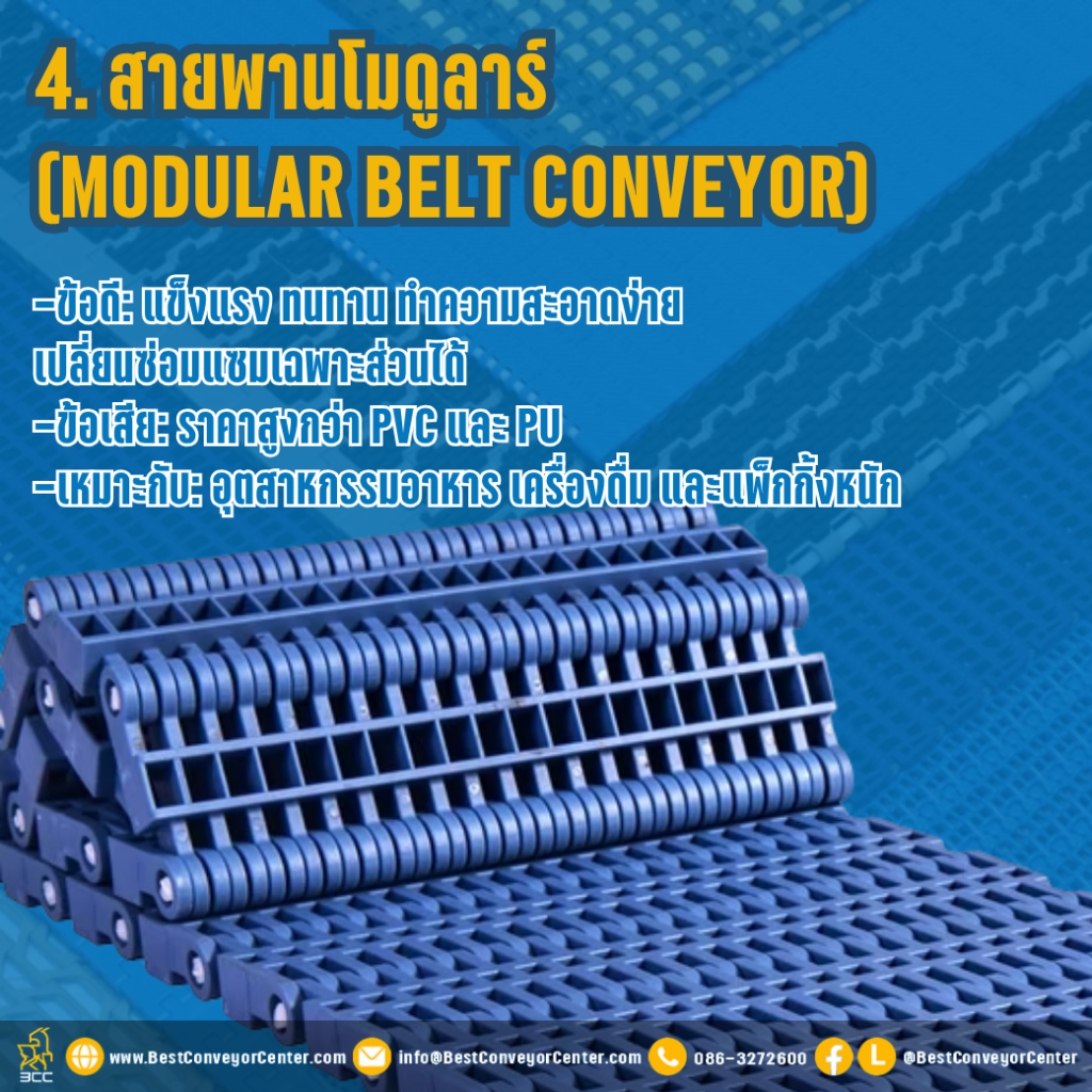 สายพานโมดูลาร์ (Modular Belt Conveyor)