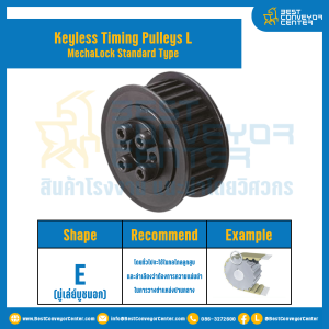 มู่เล่ย์ไทม์มิ่งแบบไม่มีลิ่ม Keyless Pulleys Timing L หน้ากว้าง 19.1 mm. 14 ฟัน : KTPM-L-19.1-14TES