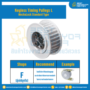 มู่เล่ย์ไทม์มิ่งแบบไม่มีลิ่ม Keyless Pulleys Timing L หน้ากว้าง 19.1 mm. 14 ฟัน : KTPM-L-19.1-14TFAL