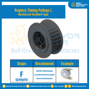 มู่เล่ย์ไทม์มิ่งแบบไม่มีลิ่ม Keyless Pulleys Timing L หน้ากว้าง 19.1 mm. 14 ฟัน : KTPM-L-19.1-14TFS