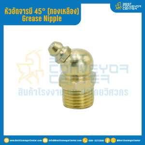 หัวอัดจารบีทองเหลือง แบบงอ 45° : GNB1/4''-19-45°