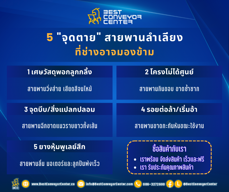5 จุดตายของสายพานลำเลียง