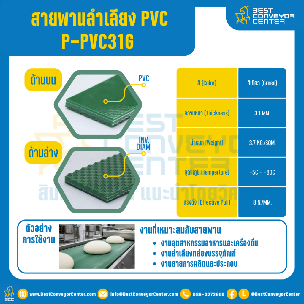 สายพาน PVC ท้องไดมอนด์