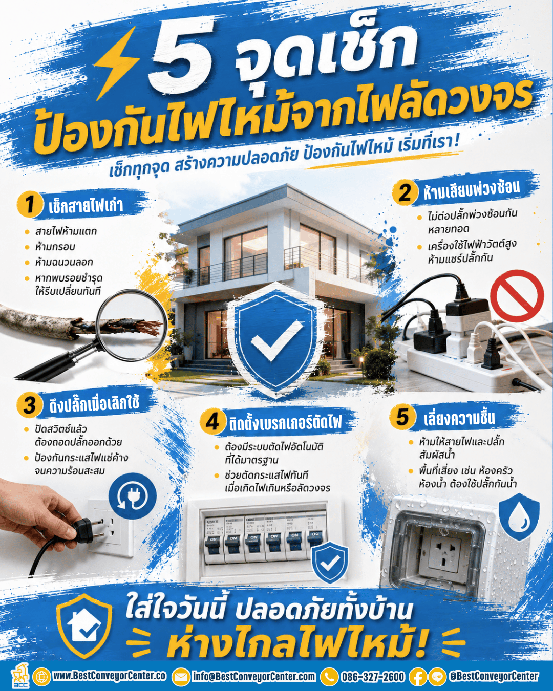 5 จุดเช็กป้องกันไฟไหม้จากไฟฟ้าลัดวงจร