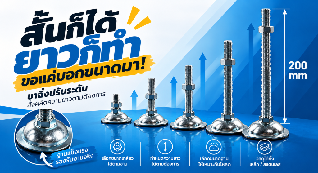 ขาฉิ่งปรับระดับ สั่งทำความยาวตามต้องกา